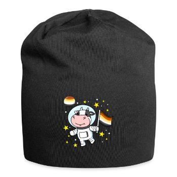 Kuh Astronaut Gay Bear Pride - Jersey-Beanie - Schwarz - Vorne
