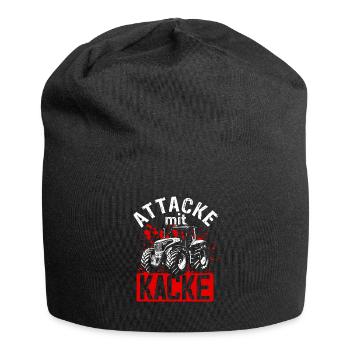 Landwirt Bauer Traktor Spruch Farmer Landwirtschaf - Jersey-Beanie - Schwarz - Vorne