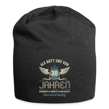 30 Jahre verheiratet wird lustig 30.Hochzeitstag - Jersey-Beanie - Schwarz - Vorne