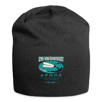 Freediving Apnoe Atmen wird überbewertet Geschenk - Jersey-Beanie - Schwarz - Vorne