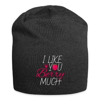 I Like You Much Frucht Himbeere - Jersey-Beanie - Anthrazit - Vorne