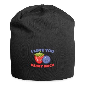 I Love You Berry Much Frucht Himbeere - Jersey-Beanie - Schwarz - Vorne