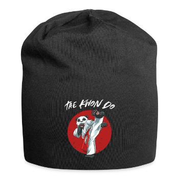 Tretender Taekwondo Panda - Niedlicher - Jersey-Beanie - Schwarz - Vorne