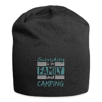 Sunday is for family and Camping Spruch - Jersey-Beanie - Schwarz - Vorne
