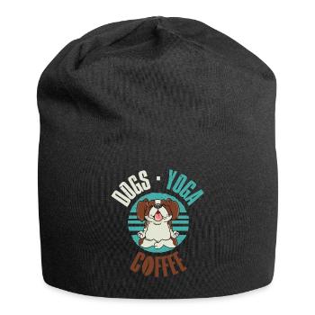 Dogs Yoga Coffee Yoga Gift - Jersey Beanie - black - Front