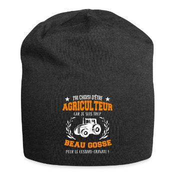 j'ai choisi d'être agriculteur beau gosse - Bonnet en jersey - charbon - Devant