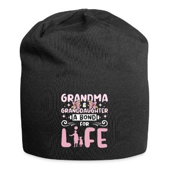 Grandma and granddaughter a bond for life - Jersey Beanie - black - Front