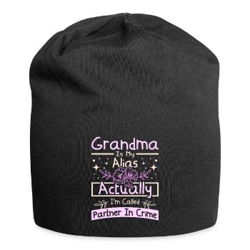 Grandma partner in crime - Jersey-Beanie - Schwarz - Vorne