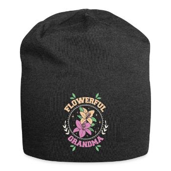Flowerful grandma - Jersey-Beanie - Anthrazit - Vorne