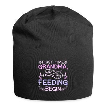 First time grandma let the feeding begin - Jersey Beanie - black - Front