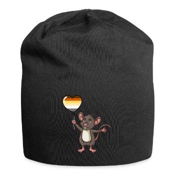 Maus Herzballon Gay Bear Pride - Jersey-Beanie - Schwarz - Vorne