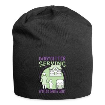 Babysitter Serving Spoiled Brats Daily - Funny Bab - Jersey Beanie - black - Front