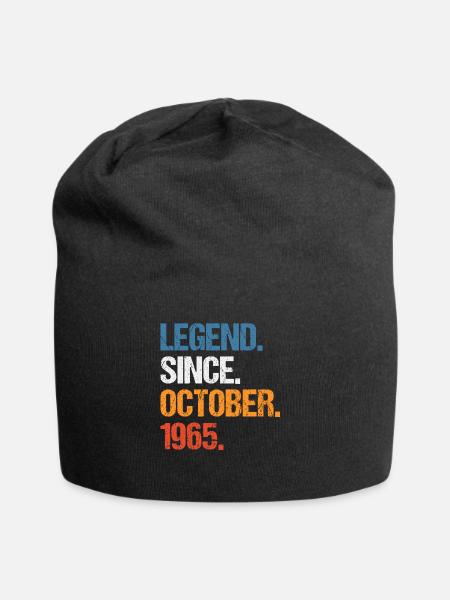 Legend Since October 1965 Birthday - Jersey Beanie - black