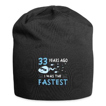 33 Years Ago I Was The Fastest 33. Geburtstag - Jersey-Beanie - Schwarz - Vorne
