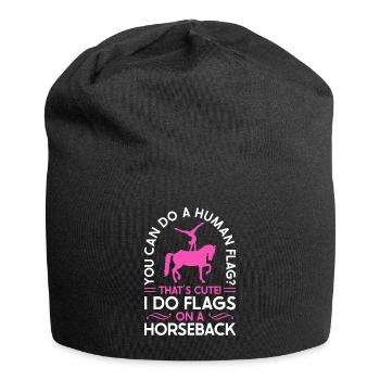 Voltigieren I Do Flags on a Horseback - Jersey-Beanie - Schwarz - Vorne