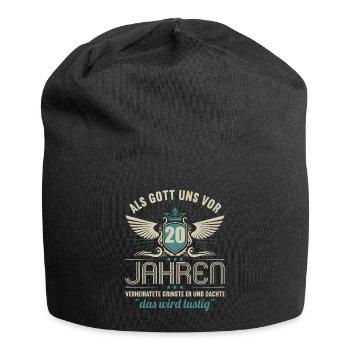 20 Jahre verheiratet wird lustig 20.Hochzeitstag - Jersey-Beanie - Schwarz - Vorne