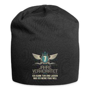 7 Jahre verheiratet kann tun 7.Hochzeitstag - Jersey-Beanie - Schwarz - Vorne