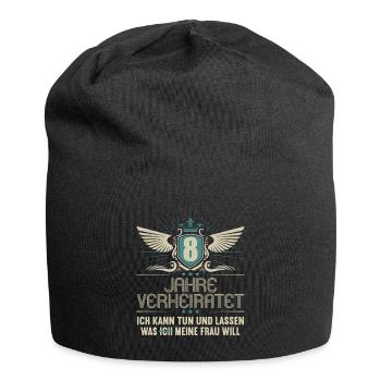 8 Jahre verheiratet kann tun 8.Hochzeitstag - Jersey-Beanie - Schwarz - Vorne