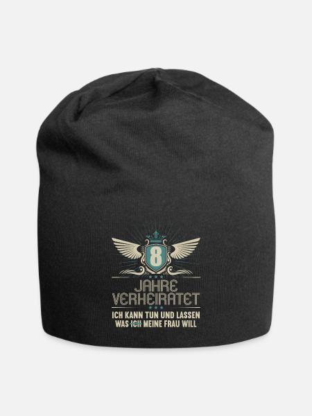 8 Jahre verheiratet kann tun 8.Hochzeitstag - Jersey-Beanie - Schwarz