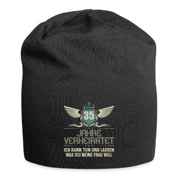 35 Jahre verheiratet kann tun 35.Hochzeitstag - Jersey-Beanie - Schwarz - Vorne