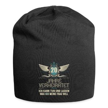 20 Jahre verheiratet kann tun 20.Hochzeitstag - Jersey-Beanie - Schwarz - Vorne