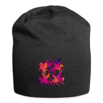 Pegasus Unicorn Kids Horse - Jersey Beanie - black - Front