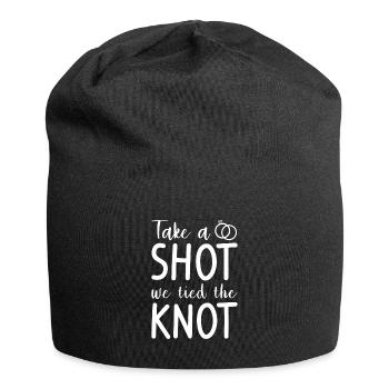 Take A Shot We Tied The Knot Wedding Marriage - Jersey-Beanie - Schwarz - Vorne