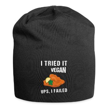 I Tried It Vegan Ups I Failed Veganer Vegetarier - Jersey-Beanie - Schwarz - Vorne