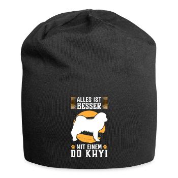 Alles ist besser mit einem Do Khyi Tibetdogge - Jersey-Beanie - Schwarz - Vorne