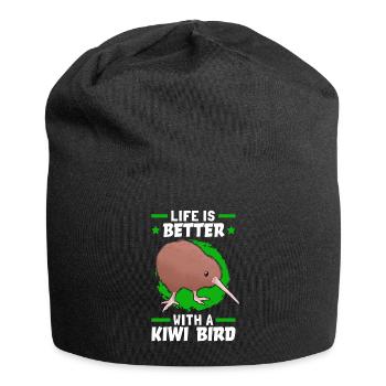 Life is better with a kiwi bird - Jersey Beanie - black - Front