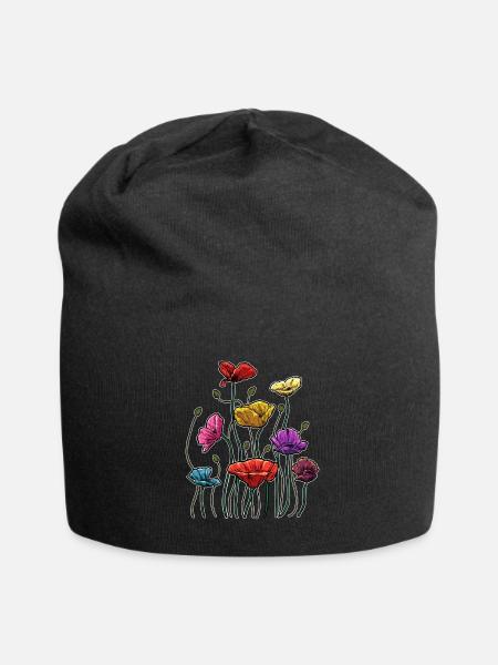 Jardinier Amateur de fleurs Fleuriste Bouquet de coquelicot - Bonnet en jersey - noir