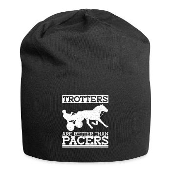 Trotters are better than pacers - horse racing - Jersey Beanie - black - Front