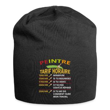 Tarif horaire peintre cadeau pour peintres - Bonnet en jersey - noir - Devant
