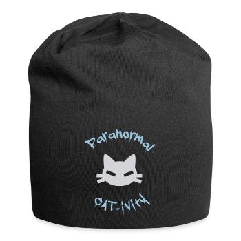 schaurig süße Katze mit lustigem Spruch - Jersey-Beanie - Schwarz - Vorne