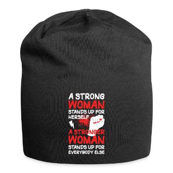 A Strong Woman Feminism Gift - Jersey Beanie - black - Front