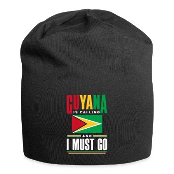 Guyana Guyanese Guyana Flag Guyana Is Calling And - Jersey Beanie - black - Front