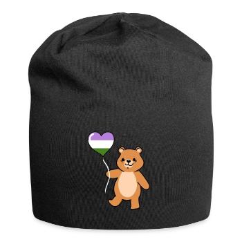 Teddy Bear Balloon Genderqueer Pride - Bonnet en jersey - noir - Devant