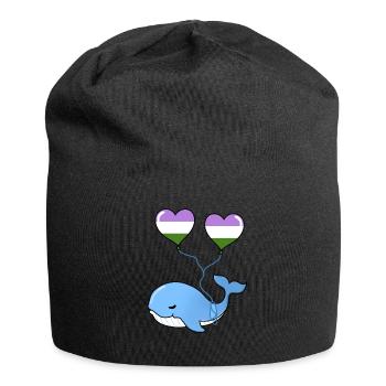 Ballon Whale Heart Genderqueer - Bonnet en jersey - noir - Devant