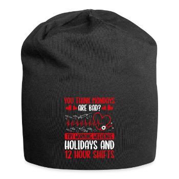 Night ER Nurse Appreciation Emergency Room Nursing - Jersey Beanie - black - Front
