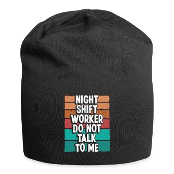 Night Shift Worker Production Worker Overnight - Jersey-Beanie - Schwarz - Vorne