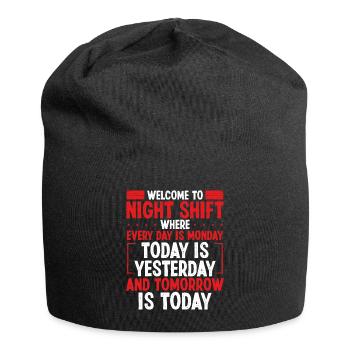 Factory Worker Night Shift Worker Production Humor - Jersey-Beanie - Schwarz - Vorne