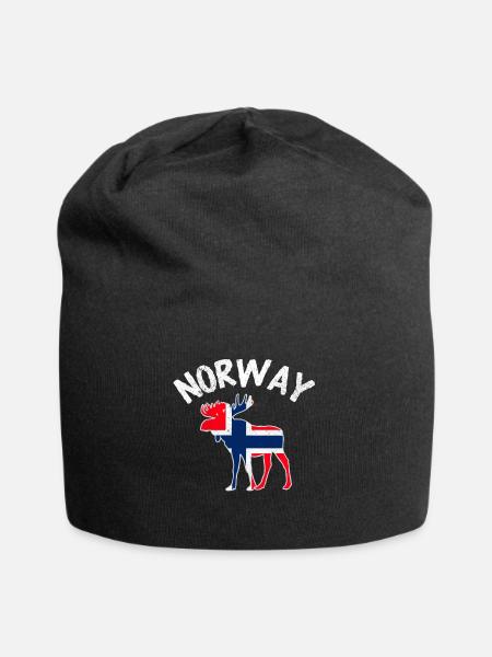 Norwegen - Jersey-Beanie - Schwarz