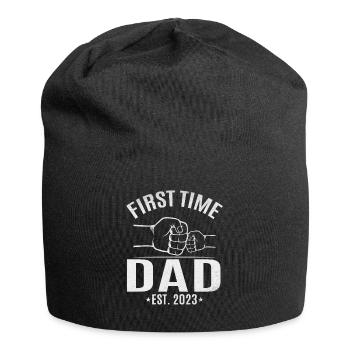 Zum ersten Mal Dad Est. 2023 Papa wird Vaterschaft - Jersey-Beanie - Schwarz - Vorne