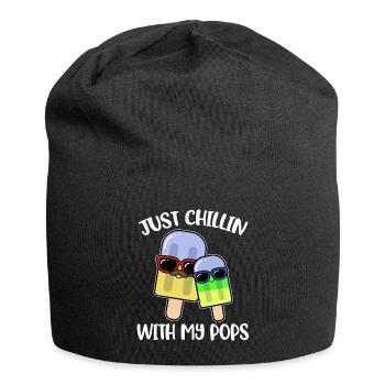 Just Chillin With My Pops Eis Geschenk - Jersey-Beanie - Schwarz - Vorne