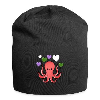 Octopus Heart Balloon Genderqueer Pride - Bonnet en jersey - noir - Devant