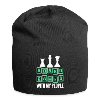 Board Games With My People Cool Chess T-Shirt - Jersey-Beanie - Schwarz - Vorne