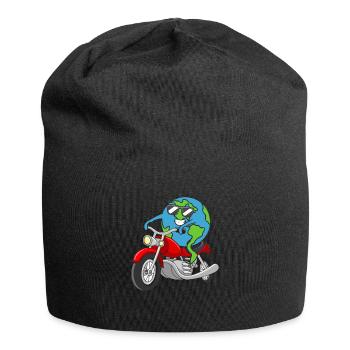 Earth Rides Motorcycle Earth Earth Day - Jersey Beanie - black - Front