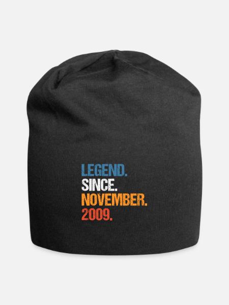 Legend Since November 2009 Geburtstag - Jersey-Beanie - Schwarz