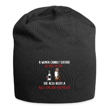 Australischer Schäferhund Hundebesitzer Geschenk - Jersey-Beanie - Schwarz - Vorne