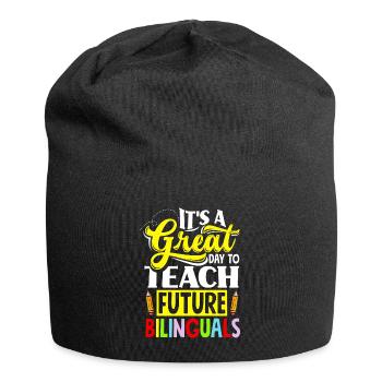 ESL Professeur Linguiste Quota d’enseignement multilingue - Bonnet en jersey - noir - Devant